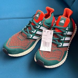 adidas Mens US Sz 9. Ultra 4D shoes green / orange mesh Miami